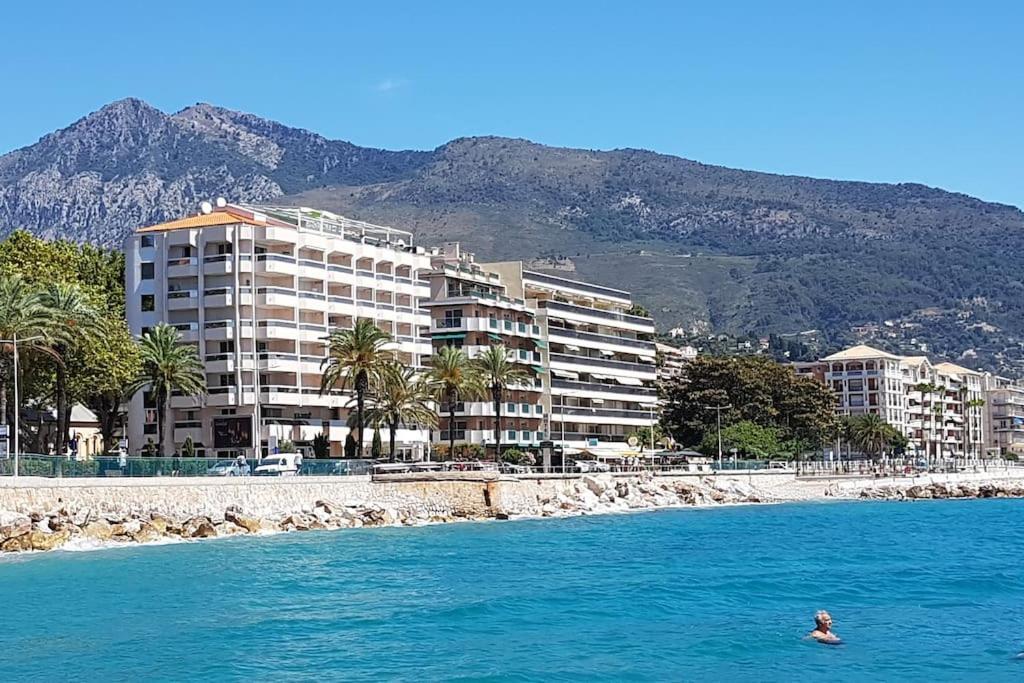 Appartement Bord De Mer Avec Garage Menton Bagian luar foto