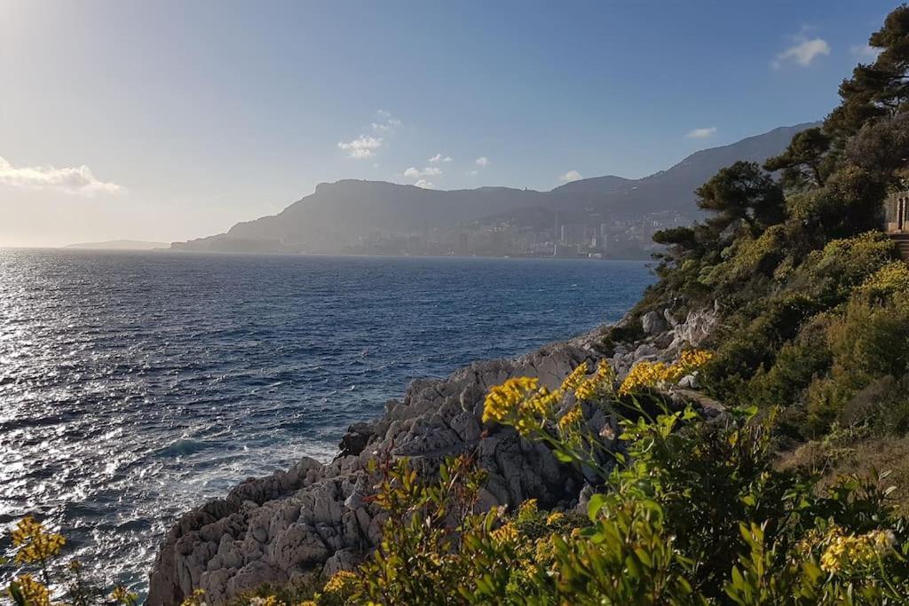 Appartement Bord De Mer Avec Garage Menton Bagian luar foto