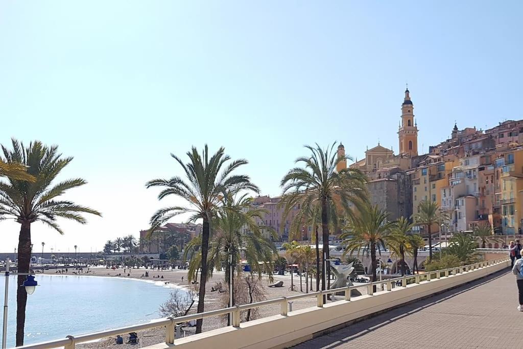 Appartement Bord De Mer Avec Garage Menton Bagian luar foto