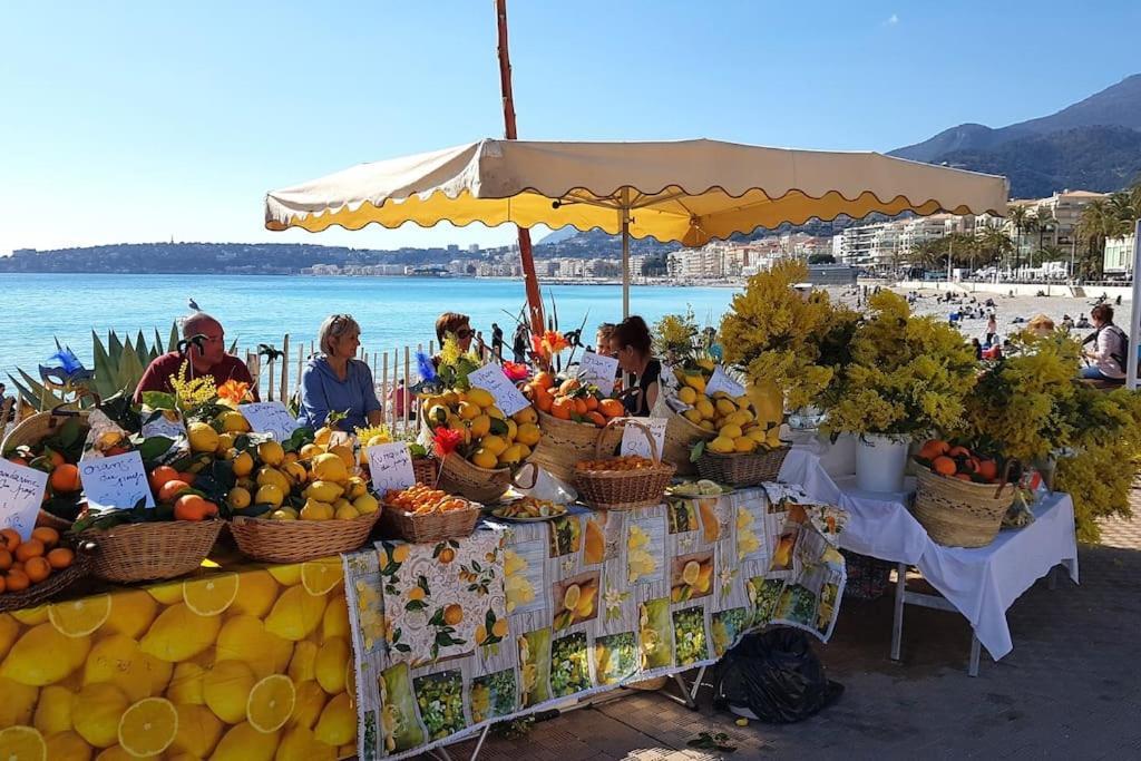 Appartement Bord De Mer Avec Garage Menton Bagian luar foto